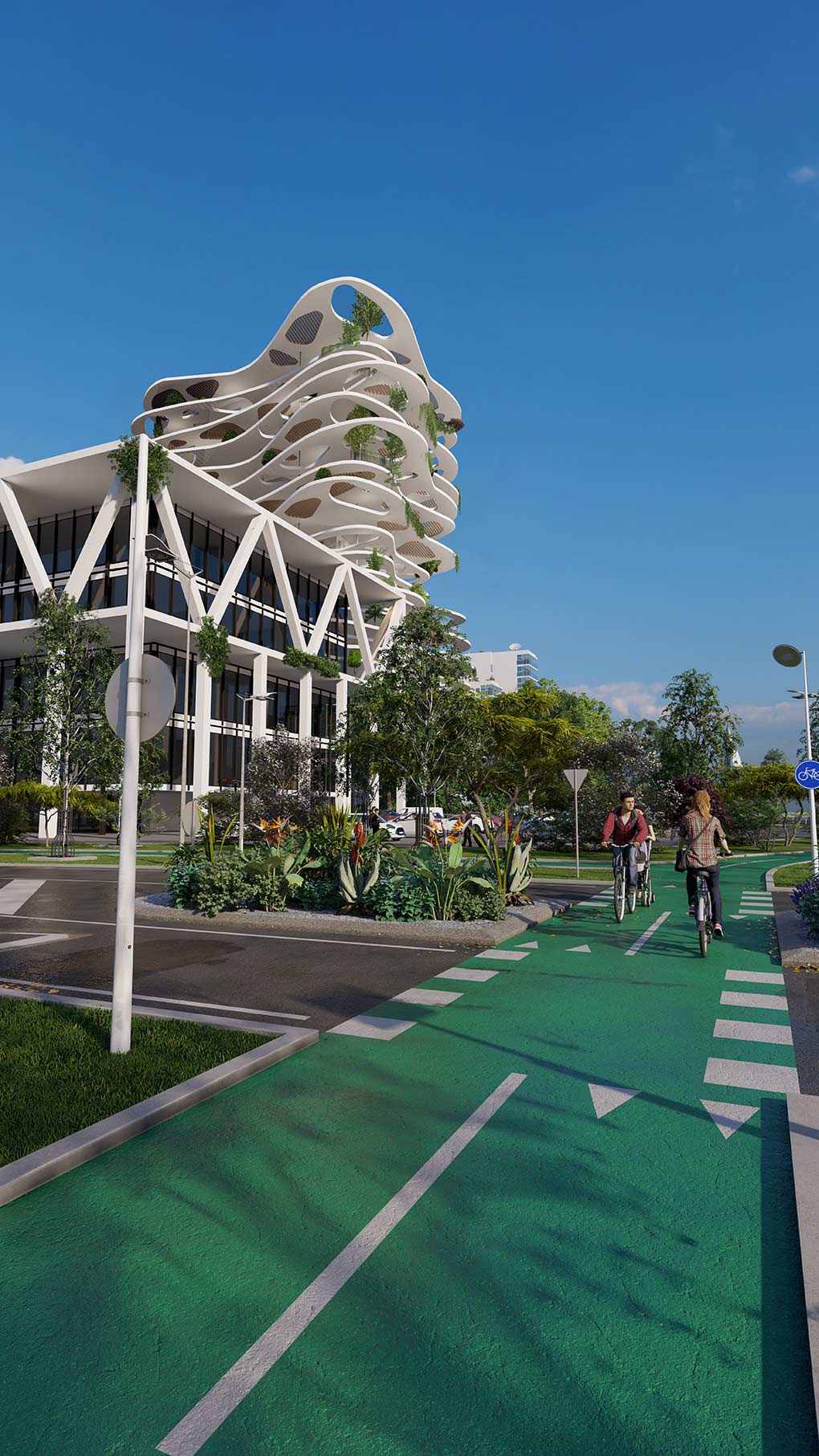 Architectes-Collectivites-projet-aménagement-urbain-perspective-3D-piste-cyclable