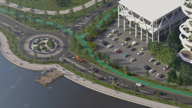 Architectes-Collectivites-projet-aménagement-urbain-perspective-3D-vue-axonometrique-rond-point