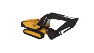 Camion-chantier-pelle-50-chenilles-bras-plie-orange-studio-3d-l4m-lumion-fbx