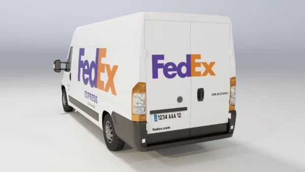 fourgon-van-camion-livraison-FedEx-vehicule-3d-vue-arriere-studio-l4m-lumion-fbx