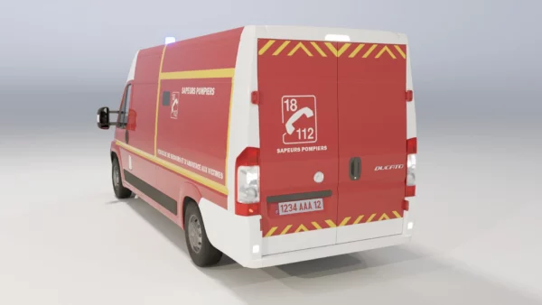 fourgon-van-camion-pompiers-urgence-vehicule-3d-vue-arrière-studio-l4m-lumion-fbx