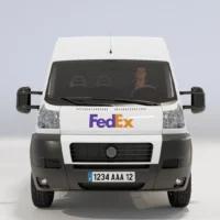 fourgon-van-camionette-livraison-livreur-FedEx-face-3d-vehicule-studio-l4m-lumion-fbx