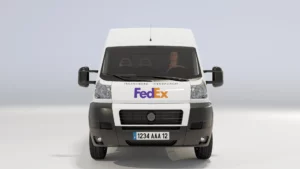 fourgon-van-camionette-livraison-livreur-FedEx-face-3d-vehicule-studio-l4m-lumion-fbx