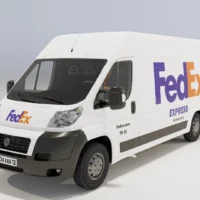 fourgon-van-camionette-livraison-livreur-FedEx-troisquart-3d-vehicule-studio-l4m-lumion-fbx